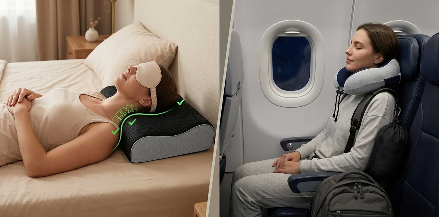 prevent neck pain while sleeping and traveling