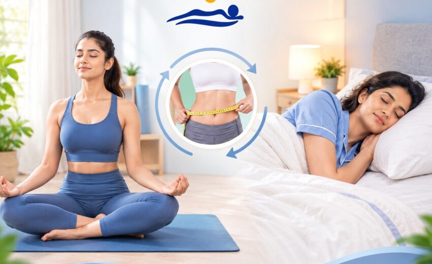 lose fat with yoga and sleep